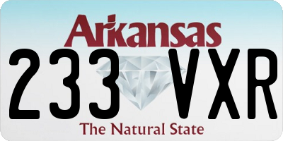 AR license plate 233VXR