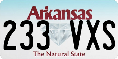 AR license plate 233VXS