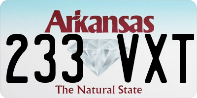 AR license plate 233VXT