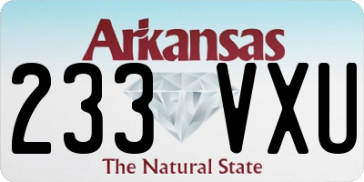 AR license plate 233VXU
