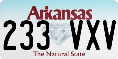 AR license plate 233VXV