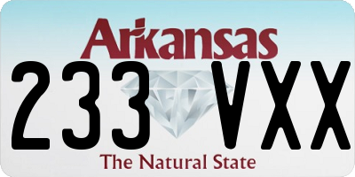 AR license plate 233VXX