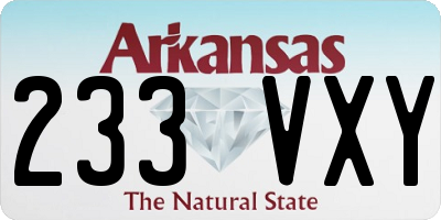AR license plate 233VXY