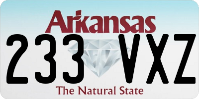 AR license plate 233VXZ