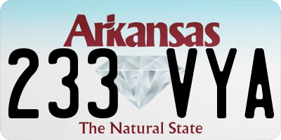 AR license plate 233VYA