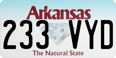 AR license plate 233VYD