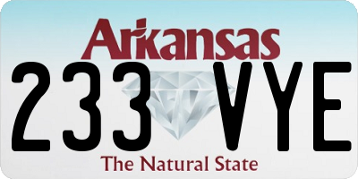 AR license plate 233VYE