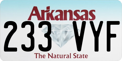 AR license plate 233VYF