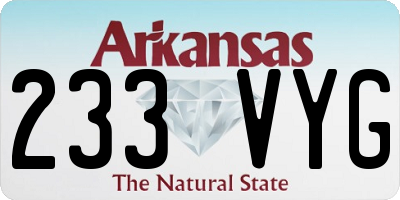 AR license plate 233VYG