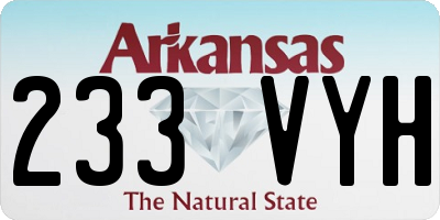 AR license plate 233VYH