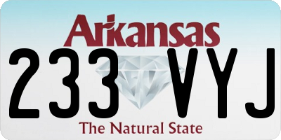 AR license plate 233VYJ