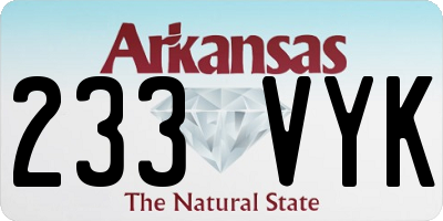 AR license plate 233VYK
