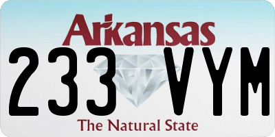 AR license plate 233VYM