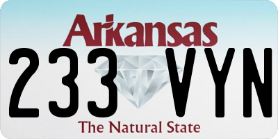 AR license plate 233VYN