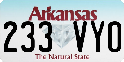 AR license plate 233VYO
