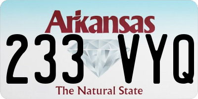 AR license plate 233VYQ