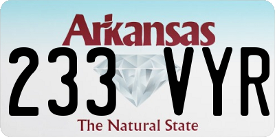 AR license plate 233VYR