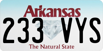 AR license plate 233VYS