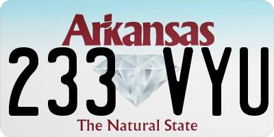 AR license plate 233VYU