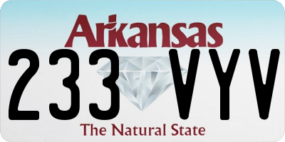 AR license plate 233VYV