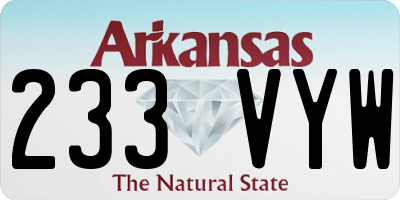 AR license plate 233VYW
