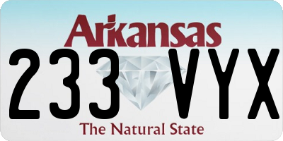 AR license plate 233VYX