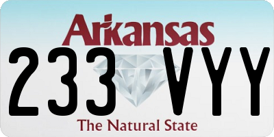 AR license plate 233VYY