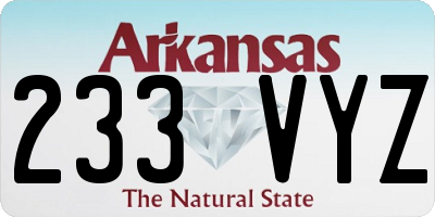 AR license plate 233VYZ