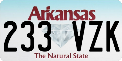 AR license plate 233VZK