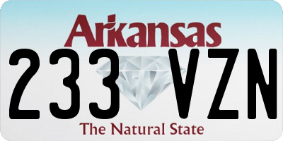 AR license plate 233VZN