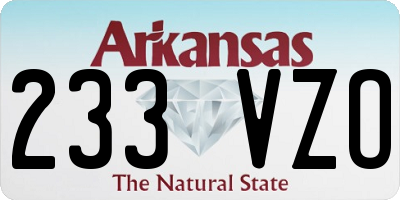AR license plate 233VZO