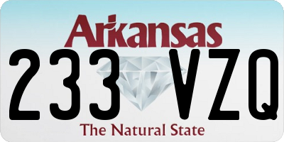 AR license plate 233VZQ