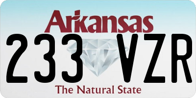 AR license plate 233VZR