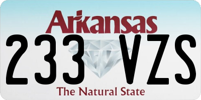 AR license plate 233VZS