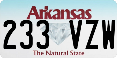AR license plate 233VZW