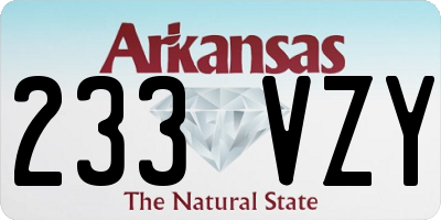 AR license plate 233VZY