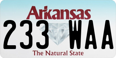 AR license plate 233WAA