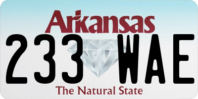 AR license plate 233WAE