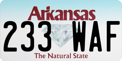 AR license plate 233WAF