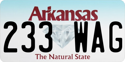 AR license plate 233WAG