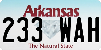 AR license plate 233WAH