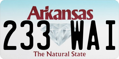 AR license plate 233WAI