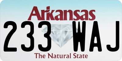 AR license plate 233WAJ