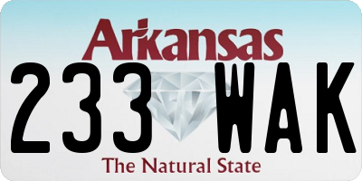 AR license plate 233WAK