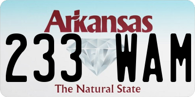 AR license plate 233WAM