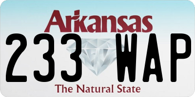 AR license plate 233WAP