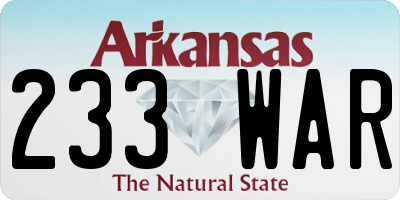 AR license plate 233WAR