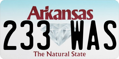 AR license plate 233WAS
