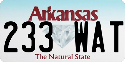 AR license plate 233WAT
