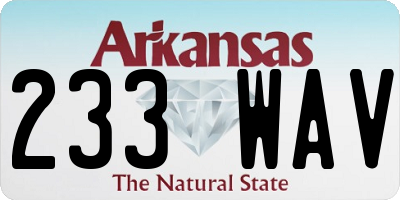 AR license plate 233WAV